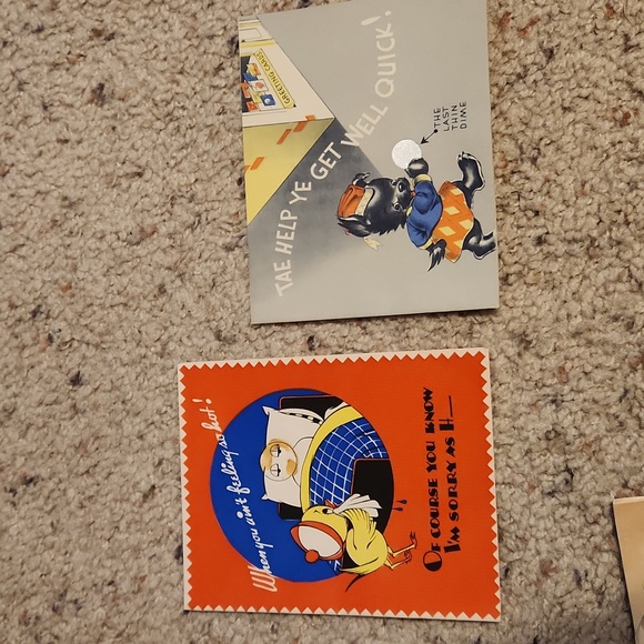 Vintage Lot of 6 Get Well Greeting Crmards Rust Craft 30's & 40's - Picture 8 of 12